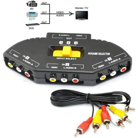 rca junction box|rca cable switch box.